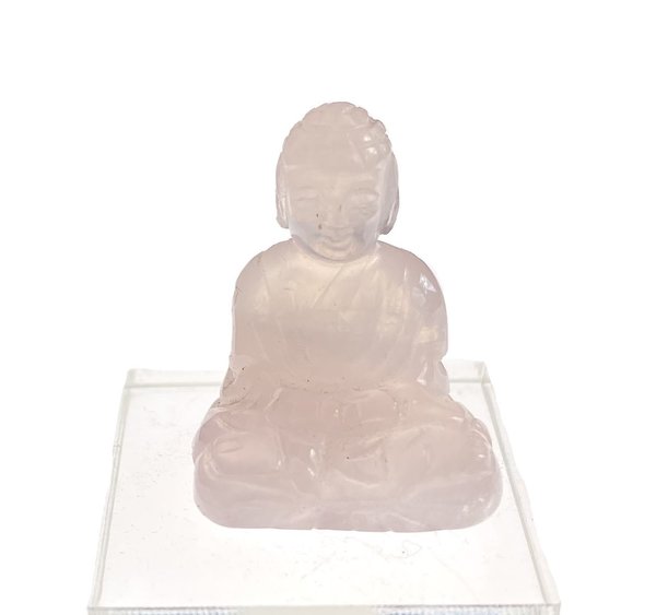 Mini Buddha Rosenquarz 2,5x2cm